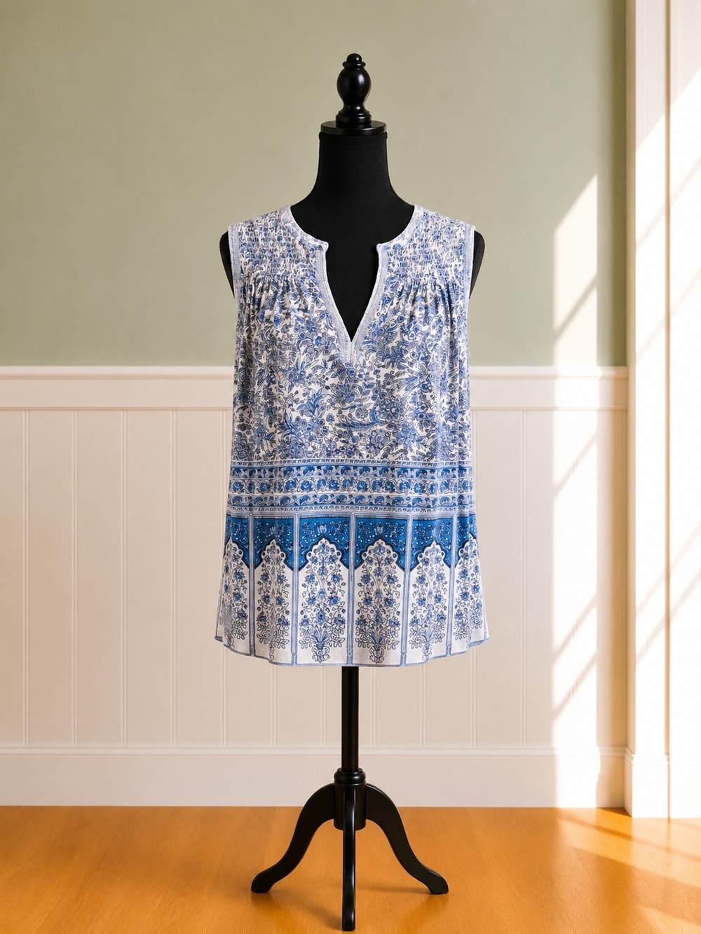 Lucky Brand Sleeveless Paisley Print Blouse